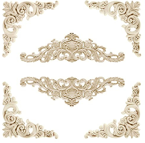 Dtoterul Holz Ornamente 6 Stücke Ornamente Holz Ecke Onlay Applique Möbel Geschnitzte Möbel Appliques Dekorative Lange Geschnitzte Onlay Ecke