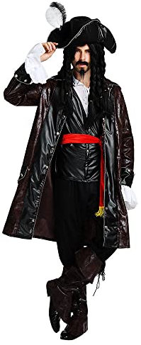 Halloween Dekoration Grusel Ornamente Halloween Deko Halloween Performance Bühnenkostüm Europäischer Herzog Pirat Karneval Party Kostüm Cosplay Fluch Der Karibik-Europäischer Graf Pirat_Höhe 165*182Cm