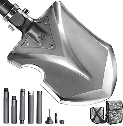 Zune Lotoo Pelle Pliante, Pelle Jardinage Multifonctionnelle en Acier au Carbone, Pelle Amovible à Longueur Réglable, Pelle Portable pour Camping, Jardin, Randonnée, Extérieur, Annihilate F2