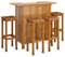 vidaXL Gartenbar Set 5-TLG. Theke Bar Tresen Gartentheke Bartisch Stehtisch Barhocker Barstuhl Gartenmöbel Gartenset Sitzgruppe Massivholz Akazie