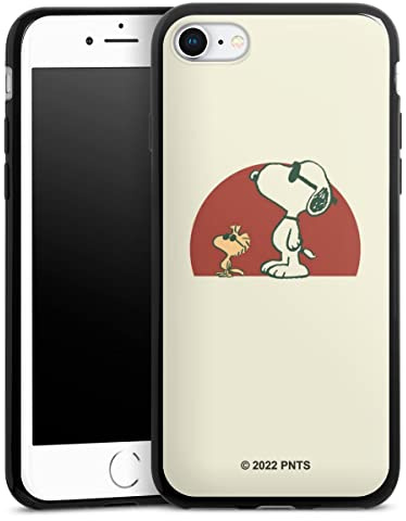 Slim Case extra dünn kompatibel mit Apple iPhone 8 Silikon Handyhülle schwarz Hülle Snoopy Offizielles Lizenzprodukt Kindheit