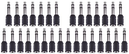 Milisten 30 Pcs Headset Microphone Headphone Adapter Mic Jack Converter 6.5mm to 3.5mm Adapter Converter Mic to Jack Headphones Adapter 6.5mm to 3.5mm Jack Audio Adapter Male Splitter