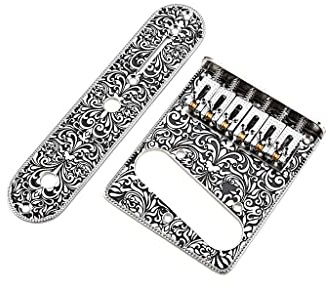 Alnicov Gitarrensättel Brücke, Kontrollplatte, für 6 Saiten E-Gitarre, Silber