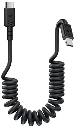dé Cavo USB C a Spirale [0,9m] USB-C a USB-C 60 W & Android Auto, USB Tipo C per Samsung S23/S22/S21/21 Note 20/10 MacBook Air/Pro iPad Pro Switch Google Pixel e Altri Dispositivi di Tipo C