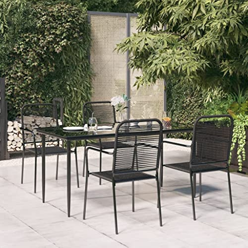 FIRBNUS Garteness-Set Tisch & 4 Stühle Set Garten Outdoor Möbel Esstisch Gartenset Stühle Esstisch Gartenstühle Esstisch Gartensessel 160x80x74cm