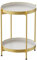 H HOMEWINS Metall Beistelltisch Rund Gold&Weiß Sofatisch mit Abnehmbare Tablette Ø40 x H50 cm Couchtisch Nachttisch für Wohnzimmer Schlafzimmer Büro