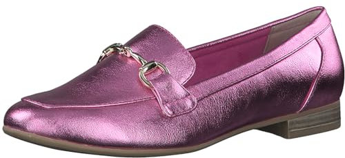 MARCO TOZZI Mocassini Donna con Tacco Eleganti, Metallico (Pink Metallic), 42 EU