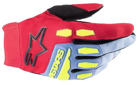 Alpinestars Full Bore Motocross-Handschuhe (Rot/Blau/Schwarz, L)
