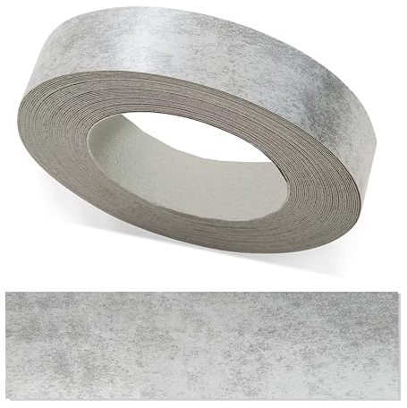 ben+camilla.com Kantenumleimer zum Aufbügeln | Beton 22 mm x 10 m Rolle (glatt matt) | Premium Qualität für professionelle Ergebnisse | Kantenschutz