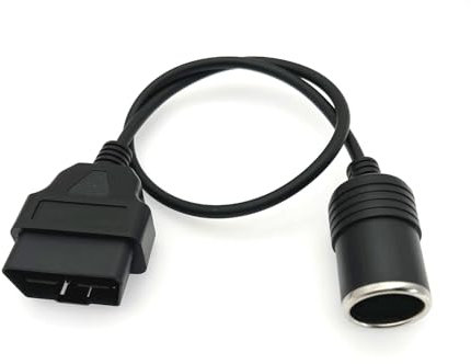 JZK 16-poliger OBD2-Stecker auf Buchse, Zigarettenanzünder-Adapter, Stecker, Fahrzeug-Auto-Verlängerung, Netzteil, 24 AWG, 0,5 m langes Kabel