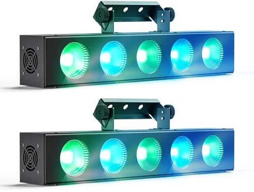 Wallwasher Effektstrahler 60W, 5 PCS 4-in-1 RGBW COB LED Bar d-m-x, Bühnenlicht Partylicht Sound Mode für DJ, Discos, Hochzeiten, Indoor/Outdoor, 2 Stück
