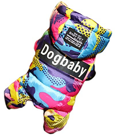 Sosoport Wasserdichter Gefütterter Hundemantel Mit Kapuze Camouflage Dicke Daunenjacke Vierbeiniger Winterschutz Bequemes Design Für Spaziergänge Und Welpen