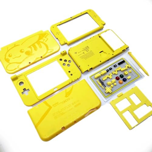 Custom New3DSXL - Carcasa extra PKQ Limited de repuesto para consola de juegos 3DS New3DS XL LL 3DSXL 3DSLL, JP Edition 5 placas de cubierta + botones, tornillos, lápiz óptico, espejo, enchufes, verde