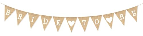 Bride To Be Deko,Banner Girlande Accessoires Frauen Jute Junggesellinnenabschied Party Braut Frau Bachelorette Wimpelkette Decorations,für Verlobungen Brautparty-Girlande Requisiten Wimpelkette