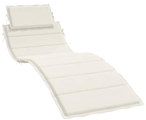 vidaXL Sonnenliegen-Auflage Melange Creme 186x58x4 cm Stoff