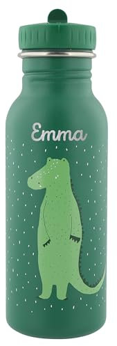 Trinkflasche Kinder, Kindertrinkflasche mit Namen personalisiert Trixie Krokodil (Krokodil, Flasche 500ml)