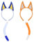 ATAYOU 4 Pcs Hund Ohren und Schwanz, Blau und Orange Hundeohren Stirnband für Halloween Cosplay Kostüm Zubehör