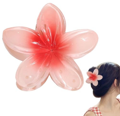 Pince à cheveux en forme de fleur, pince à cheveux hawaïenne pour femme, pinces à cheveux antidérapantes pour femmes, filles, orange