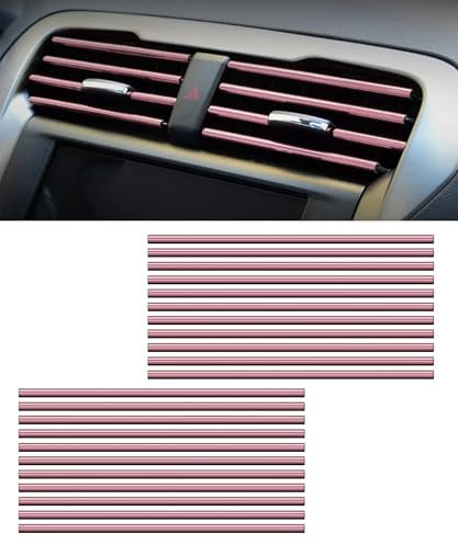 Flaconi 20PCS Auto Lüftungsschlitz Dekoration,auto zubehör deko,auto tuning innenraum,Auto Styling Zierleisten DIY Lüftungsgitter Innenausstattung Streifen,für die Meisten Lüftungsschlitze (Eisrosa)