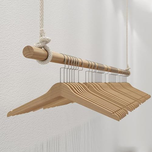Kleiderstange, höhenverstellbar, 120 cm, Massivholz, Wachs, Flaggenseil, Deckenaufhänger für Zuhause, Einzelhandel, Display und Schrank, Aufbewahrung, platzsparende Kleiderstange (0200 cm)