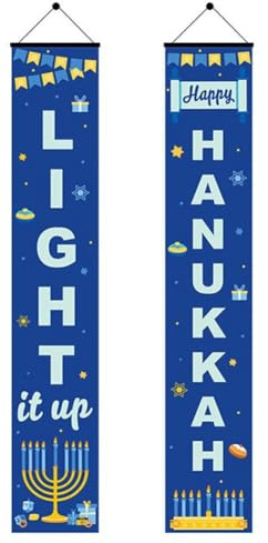 Lipfer Happy Chanukka Tür-/Veranda-Schild, Banner, Dekorationen, Chanukka-hänge-willkommensschild Für Zuhause, Urlaub, Party, Outdoor-dekor