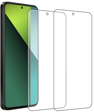 Kiokyrgm Lot de 2 films de protection d'écran en verre trempé mat pour Redmi Note 13 Pro 5 g, verre 9H, anti-traces de doigts, anti-rayures, couverture complète