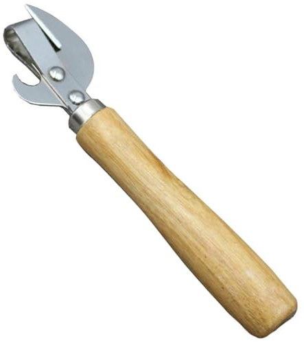 Generic Manual Tin Opener- Multi-Functional Can Opener with Ergonomic Wood Handle, Side-Cut Design for Effortless Opening, Portable Bottle & Tin Opener for Camping, Kitchen & Travel