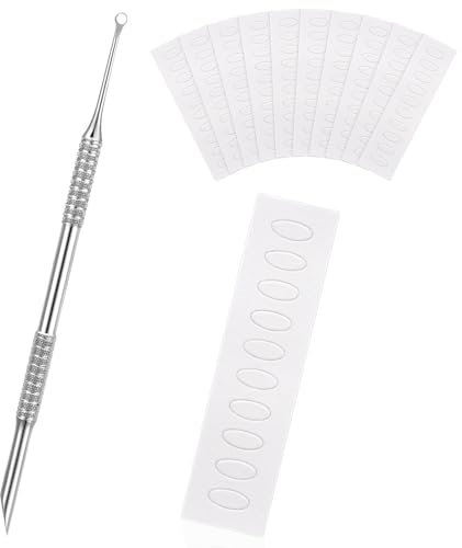 2-in-1 Cuticle Sticks,Stainless Steel Cuticle Pusher Tool with 10 Sheet Sandpaper,Non Slip Double Ended Nail Cuticle Trimmer for Manicure Pedicure