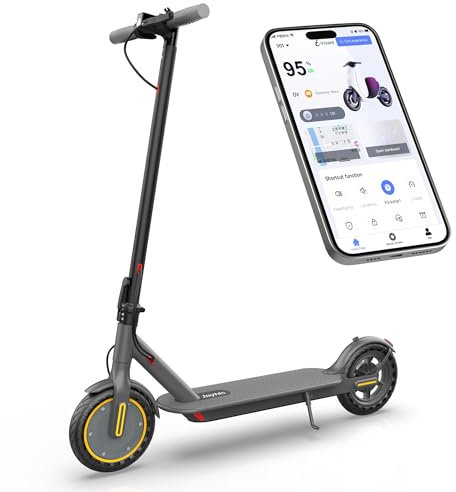 Patinete Eléctrico Adultos, Scooter Electrico Plegable,Ruedas 8,5” Patin Electric, Doble Frenos de Disco (Gris + Amarillo)