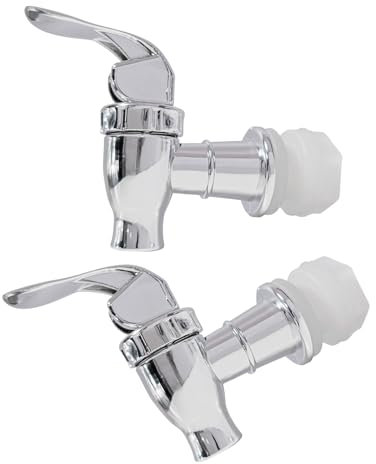 Rink Drink Drinks Dispenser Spouts - Chrome - 2X Replacement Tap for Large Kitchen Party Water Juice Cocktail Punch Cold Drink Beverage Container Jug Bottle Mason Jar