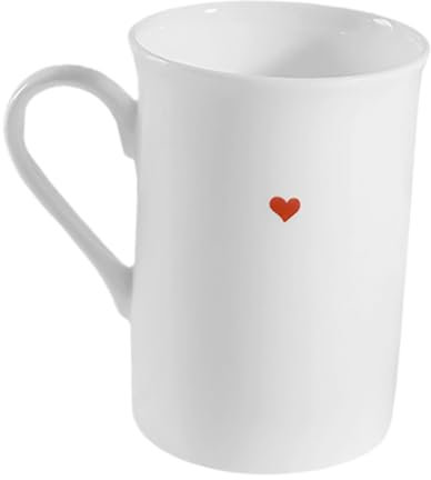 Warmhm Fine Bone China Mug Personalised Heart Design Enamel Cup for Couples Valentine's Day 290ml
