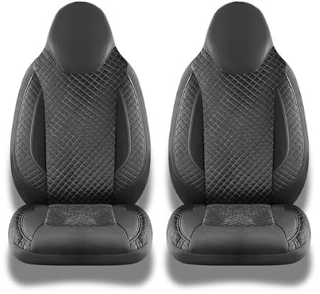 Auto Interieur Meester Sitzbezüge passend Kompatibel FIAT Ducato Wohnmobil 2-teiliges Set für Fahrer & Beifahrer mit Armlehnenbezügen,kompatibel mit Pössl, Knaus, Adria, Carthago Schwarzgraue Nähte
