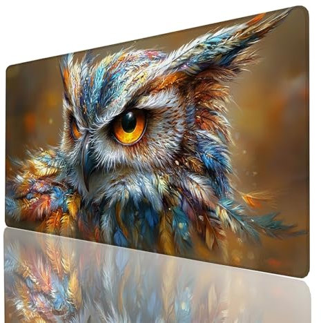 Mouse Mat, Animal Mouse Pad Large 1000 * 500 * 3mm, Waterproof Desk Mat with Stitched Edge, Extended Comfortable Gaming Mousemat Owl with Smooth Cloth Surface,Home Desk Accessories Table Decor GYL3318