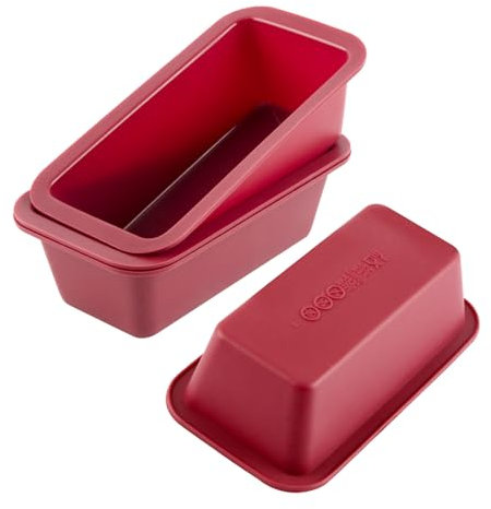 Silikon Mini Brotbackform, 4 Stück Silikonform Backform Rechteckig NonStick Silikon Mini Kuchen Pfanne zum Backen von Brot, Flexible BPA freie Silione Backform und Brot Form, Toast, Brownie Laib