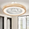 HOMCOM Ventilatore da soffitto con illuminazione e telecomando, Ø50 cm, 40 W Plafoniera LED dimmerabile con ventilatore, 6 velocità, timer, motore DC reversibile, paralume in legno, natura