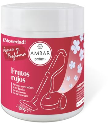 TIENDIFY - Ambientador para Aspiradora Ámbar Perfums | 0% Alcohol | Con Extractos Naturales | 40 Usos | Perfuma al Aspirar | Apto para Todas las Aspiradoras (1 UNIDAD, FRUTOS ROJOS)