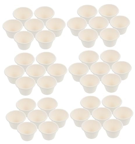 CATIEBYE 50pezzi Coppette Dessert Compostabili Piccole Da Gelato e Yogurt Bicchieri Monouso Biodegradabili Per Feste e Asporto