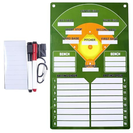 Sghtil Magnetische Tafel für Baseballpositionen, löschbare Tafel für Baseballpositionen, doppelseitig, magnetisch, für Teamtraining von Jugendlichen und Schulen
