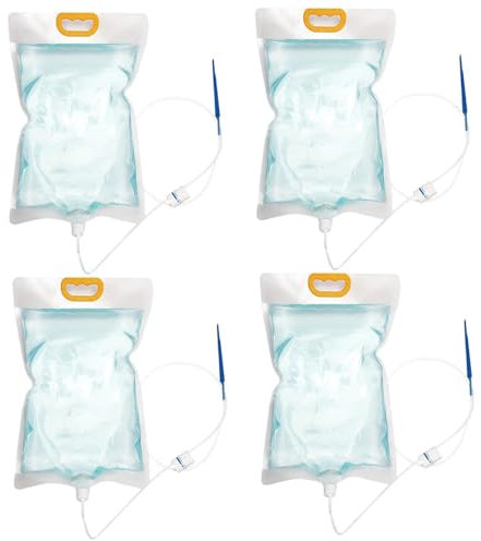 ISOYTERO Waterer de l'usine Automatique, 4pcs 3, 5L IV Sac à Goutte à Goutte avec Flux réglables, système d'arrosage en Plastique en Plastique Transparent, Sacs IV kit d'irrigation pour intérie