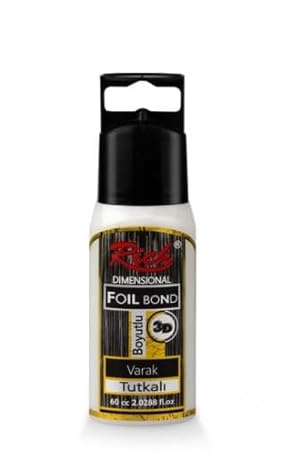 Rich Gold Leaf Kleber für Kunst, 60 ml, Blattgold Kleber für Kunst, Basteln & Dekoration, Ideal für Gold, Silber und Metallische Blätter, Wasserbasierter