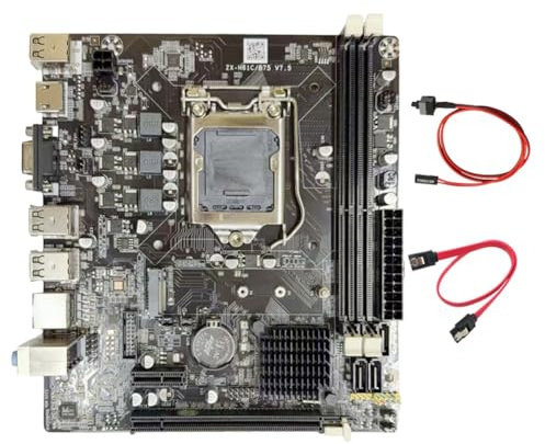 Jnchdghwa Placa Base H61 LGA1155 Compatible con, 2 Ranuras DDR3, 6 Puertos USB, Compatible con CPU G1610, 1620, 1630 y G2030.