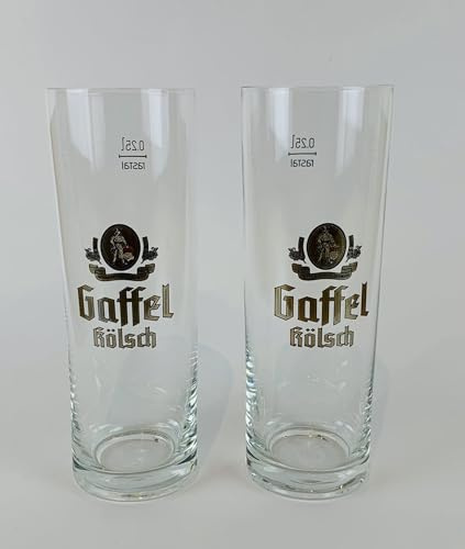 Generisch Gaffel Kölsch - Set di 2 bicchieri da birra, da 0,25 l, per bar, gastronomia e collezionisti