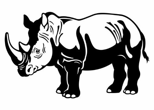 Wandtattooladen Wandtattoo - Nashorn Größe:55x33cm Farbe: grün