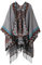 Urban GoCo Damen Poncho Stola Bohe Quaste Schal (#5 grau)
