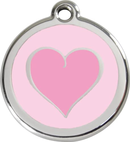Red Dingo Hundemarke Herz inklusive Gravur (S, rosa)