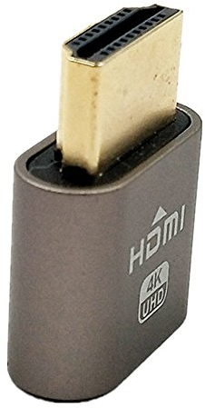 WBTUO Display Adapter VGA Virtual Display Adapter HDMI DDC EDID Dummy Plug Headless Ghost Display Emulator Lock plate 1920x1080 New generation@60Hz (Grey)
