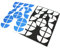 Finest Folia 4D Carbonfolie Emblem Ecken Aufkleber (K004 Blau Weiß)