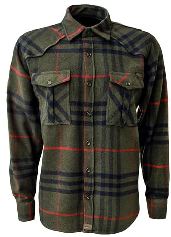 ROCK-IT Apparel® en Flanelle pour Homme Chemise Manches Longues de bûcheron à Carreaux fabriquée en Europe Colour Gris/Bleu/Blanc 4XL