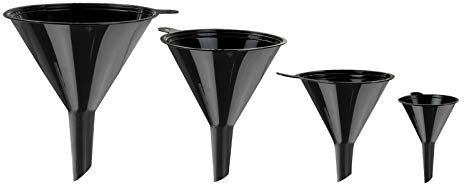 Kunststoff Trichter Set Trichterset Trichtersatz 4 tlg. schwarz Ø 12,5/10 / 7,5/5,5 cm für Öl Benzin Säure