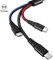 Câble de Charge USB Multifonction avec câble de Chargement USB, Courant 2,4 A 1,2 m en Nylon tressé 3 en 1 pour téléphones Portables, tablettes et Plus